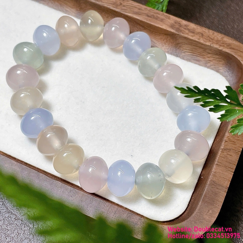Vòng mã não màu kẹo ngọt (pastel) tự nhiên