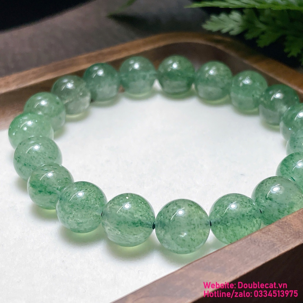 Vòng chuỗi thạch anh dâu tây xanh