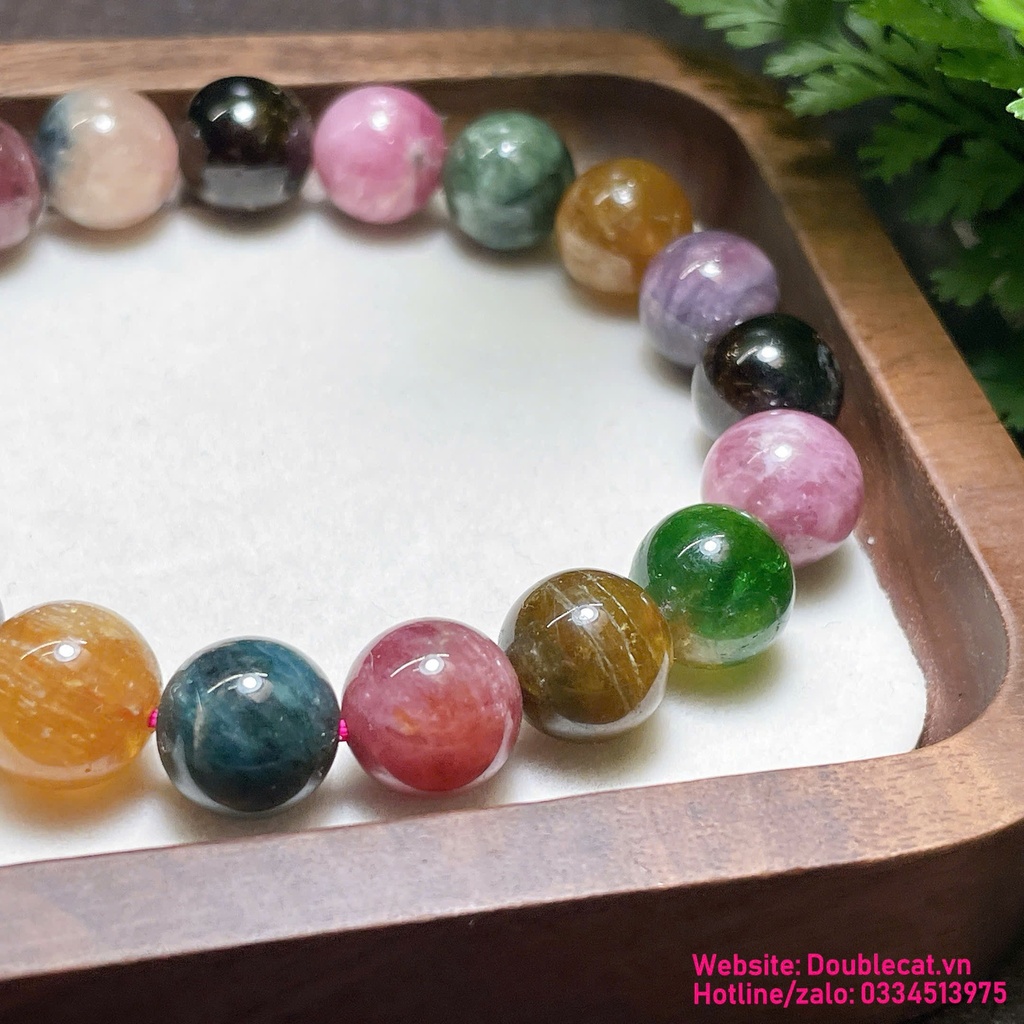Vòng đá Tourmaline đa sắc tự nhiên