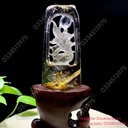 Tượng Hồ Ly Thạch Anh Chạm Khắc Tinh Xảo KT 14 x6,6 cm