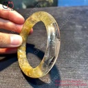 Vòng Bản Đũa Thạch Anh Tóc Vàng VIP, Ni 56mm , Bản 12mm