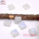 Mặt cỏ 4 lá đá mặt trăng (moonstone) ánh sáng đẹp 