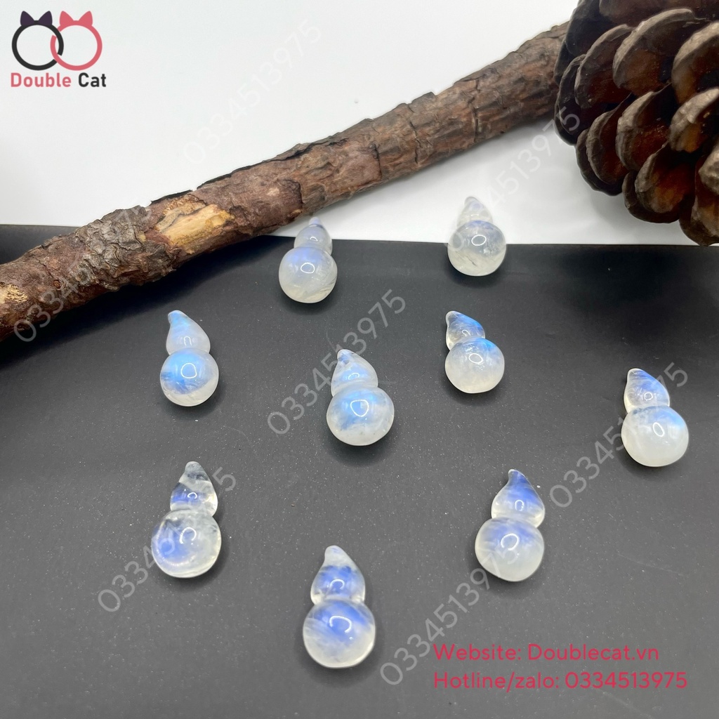 Hồ lô đá mặt trăng (moonstone), KT 13-14mm 