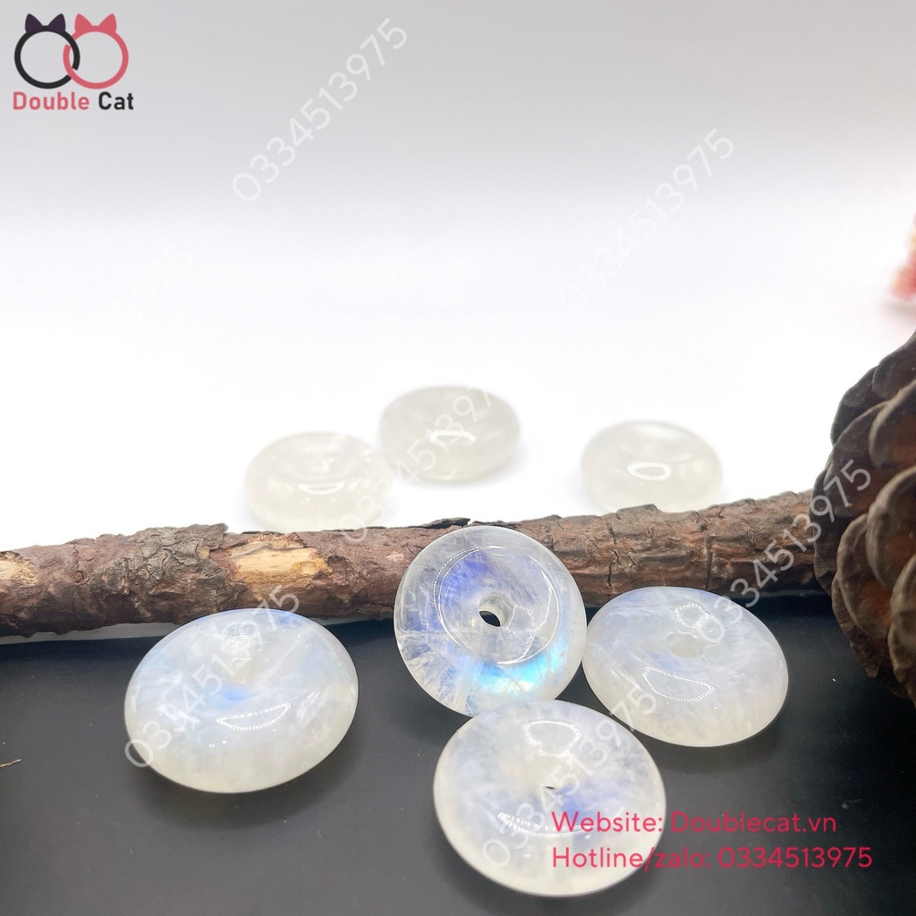 Đồng điếu đá mặt trăng (moonstone) KT 20-22mm