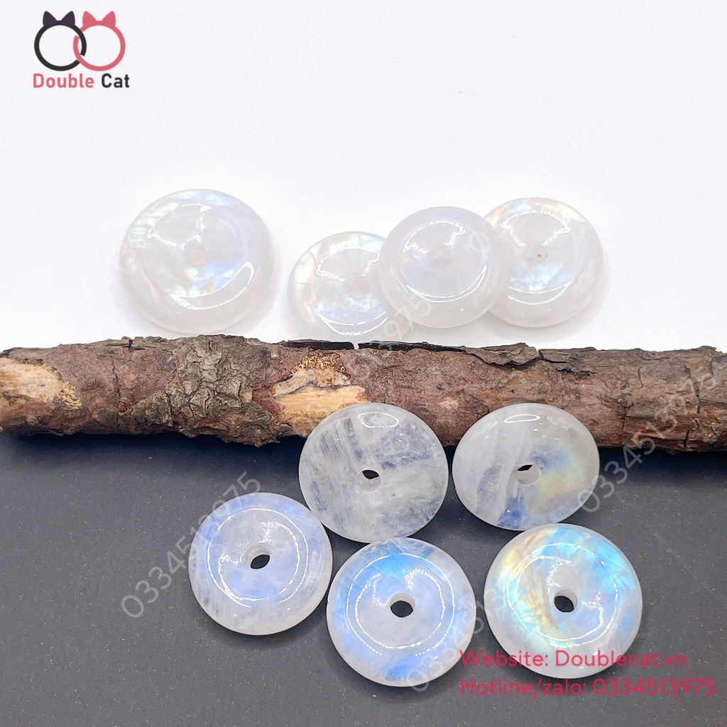 Đồng điếu đá mặt trăng (moonstone) KT 15mm