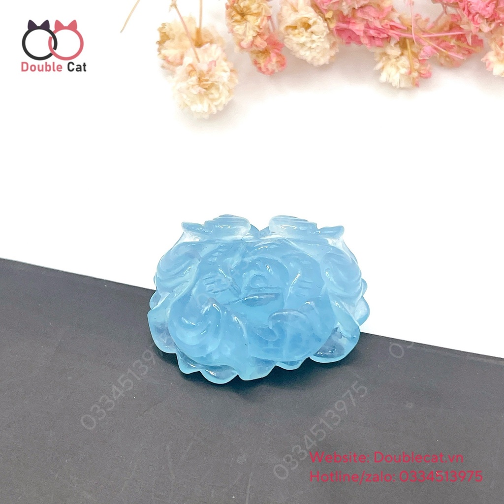 Mặt hoa mẫu đơn đá Aquamarine