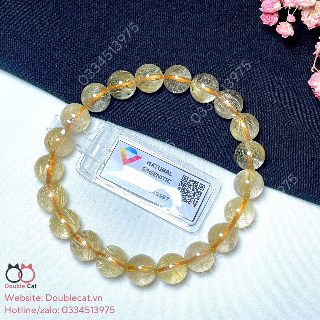 Vòng thạch anh tóc vàng, chất trong đẹp, không tạp chất