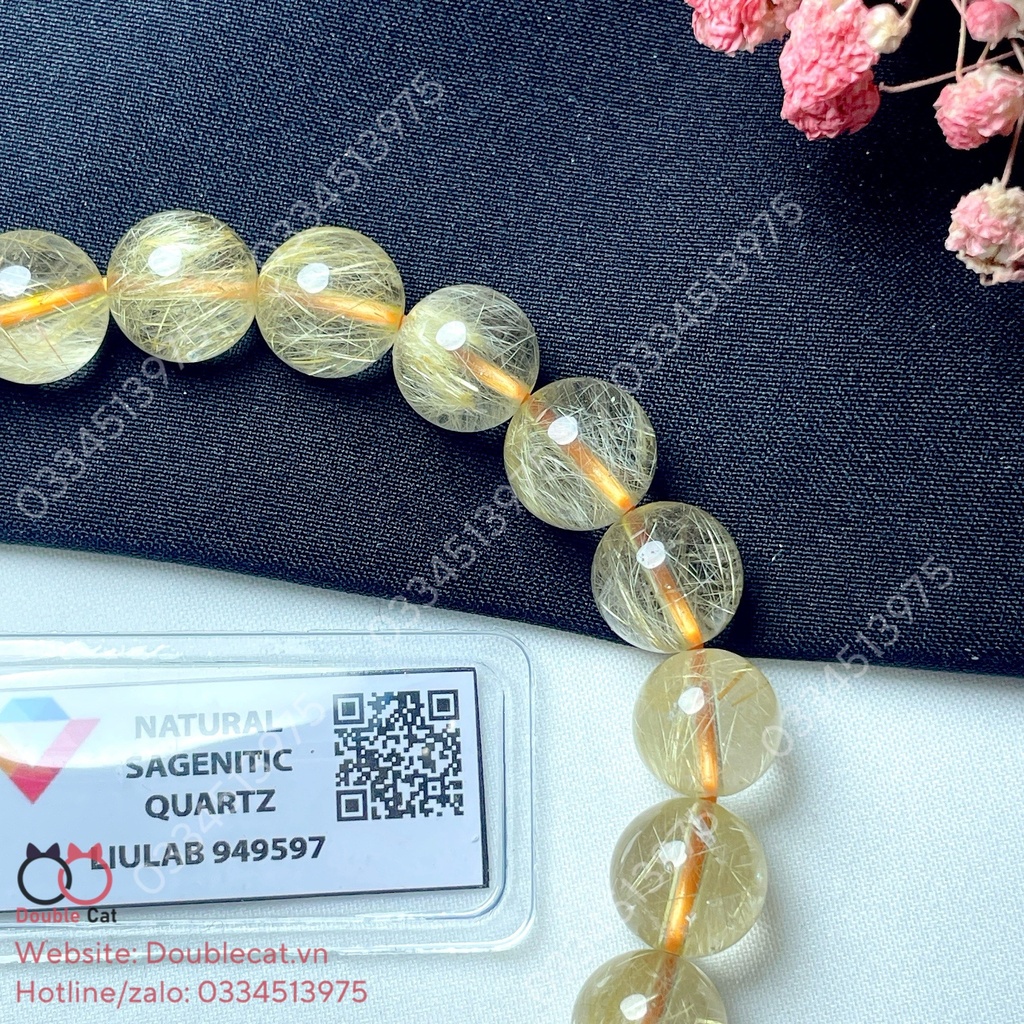 Vòng thạch anh tóc vàng, chất trong đẹp, không tạp chất