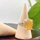 Nhẫn bạc oval thạch anh tóc vàng vip full tóc