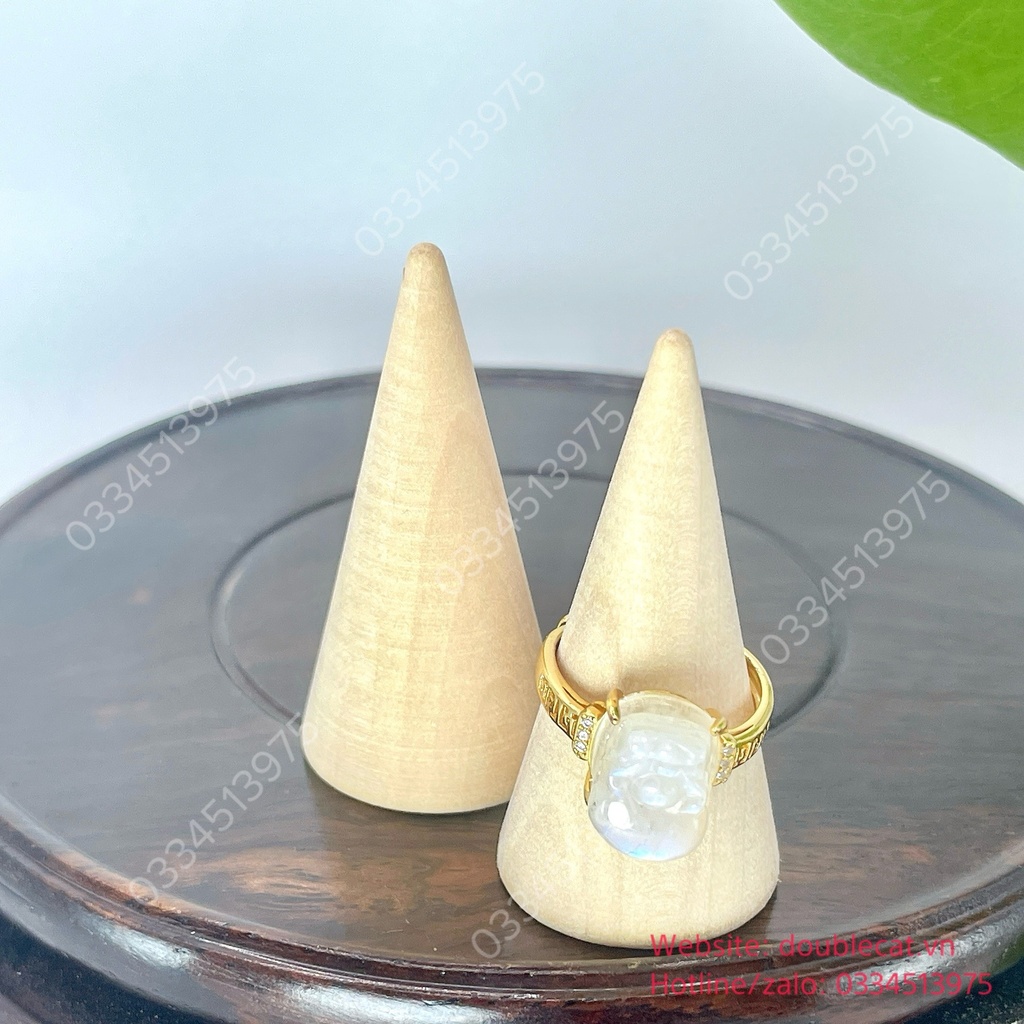 Nhẫn Tỳ hưu đá mặt trăng bạc 925 free size