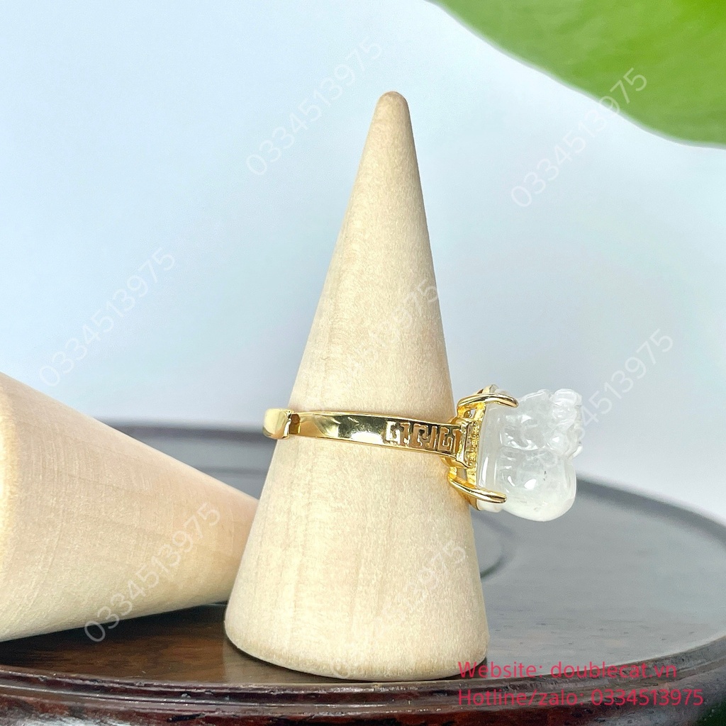 Nhẫn Tỳ hưu đá mặt trăng bạc 925 free size