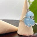 Nhẫn Tỳ hưu Aquamarine bọc bạc theo ni tay