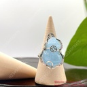 Nhẫn Tỳ hưu Aquamarine bọc bạc theo ni tay
