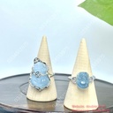 Nhẫn Tỳ hưu Aquamarine bọc bạc theo ni tay