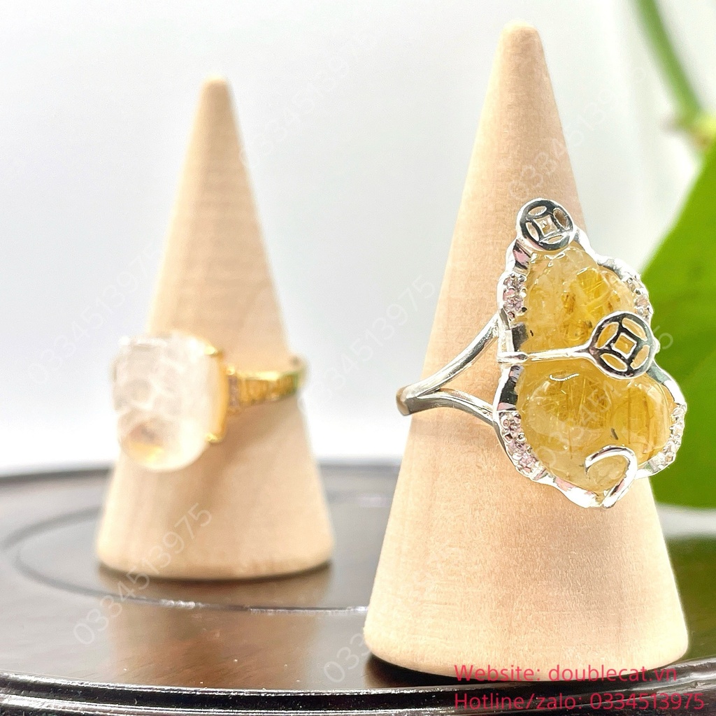 Nhẫn bạc Tỳ hưu tóc vàng size 15mm 