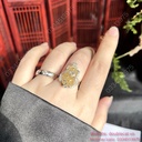 Nhẫn bạc Tỳ hưu tóc vàng size 15mm 