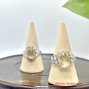 Nhẫn bạc oval tóc vàng, hột size 13,3x9,3mm