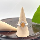 Nhẫn bạc oval thạch anh tóc nâu, hột chủ tóc siêu đẹp