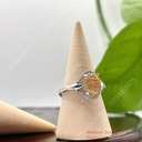 Nhẫn bạc oval thạch anh tóc nâu, hột chủ tóc siêu đẹp