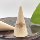 Nhẫn bạc oval thạch anh tóc nâu, hột chủ tóc siêu đẹp