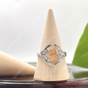 Nhẫn bạc oval thạch anh tóc nâu, hột chủ tóc siêu đẹp