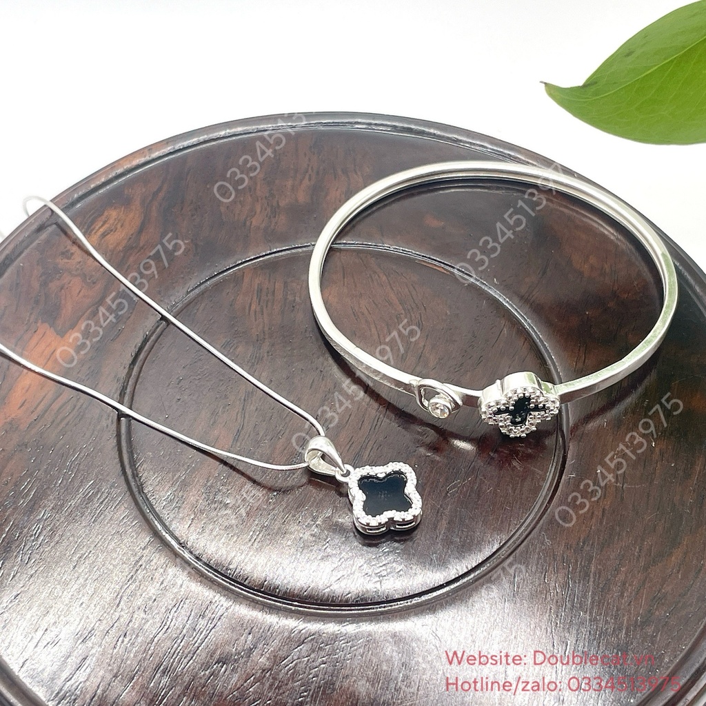 Set trang sức kiềng tay và dây chuyền bạc 925