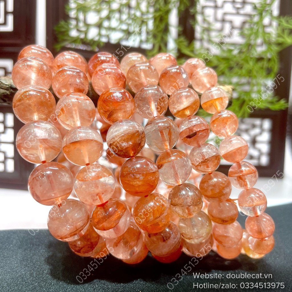 Vòng đá thạch anh ưu linh cam