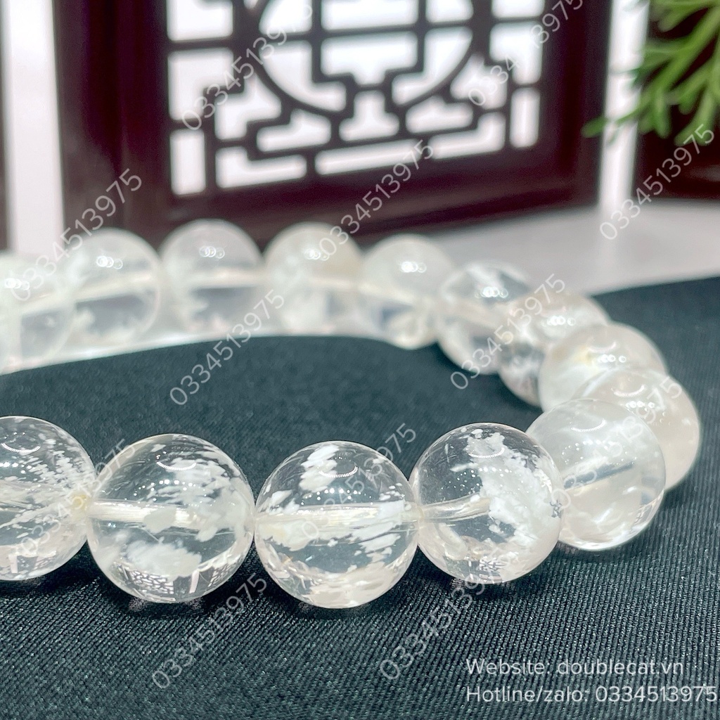 Vòng thạch anh ưu linh tuyết trắng