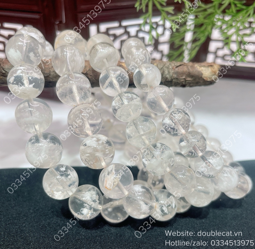 Vòng thạch anh ưu linh tuyết trắng