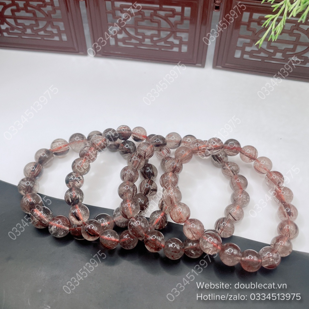 Vòng thạch anh tóc nâu đỏ - chất ít tóc