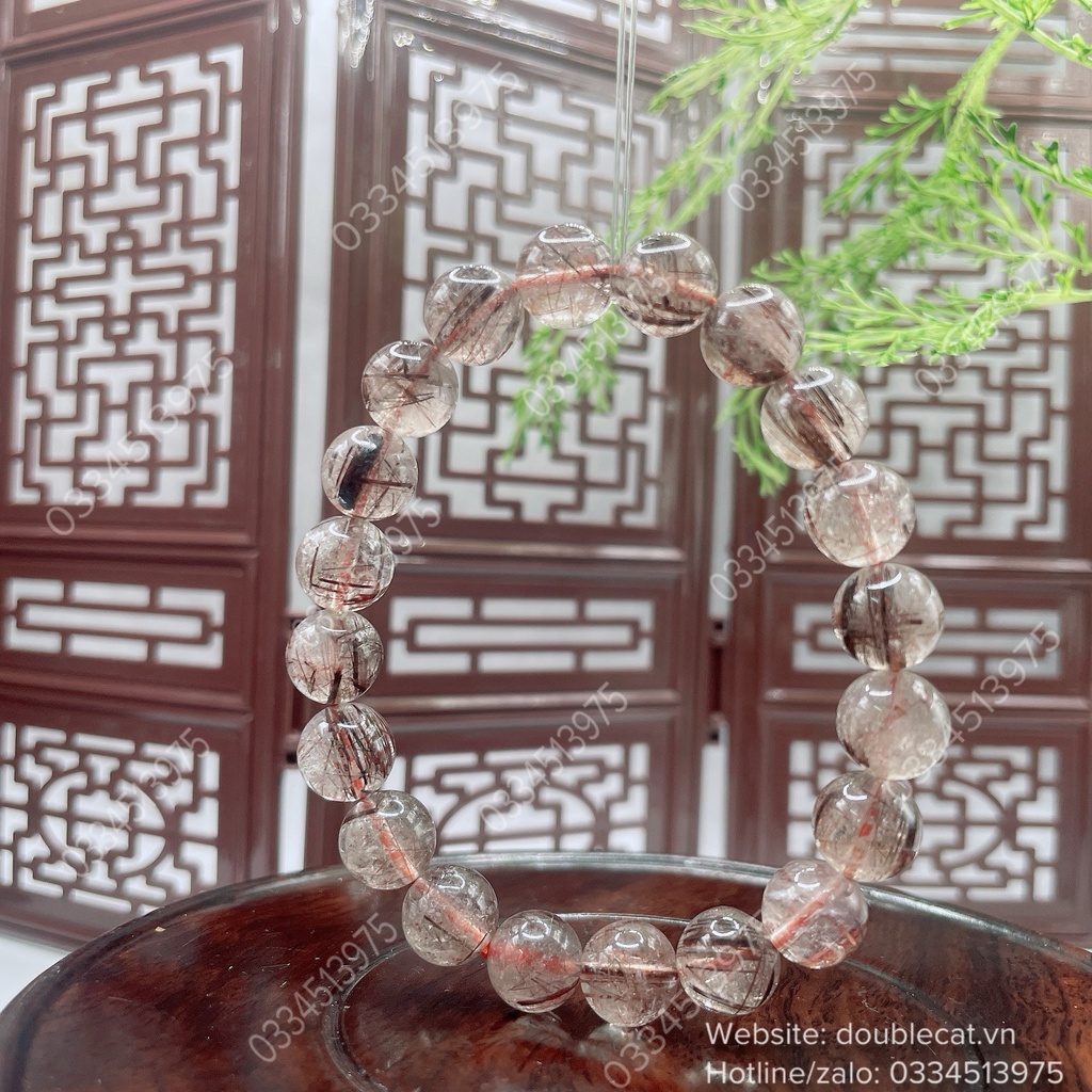 Vòng thạch anh tóc nâu đỏ - chất ít tóc