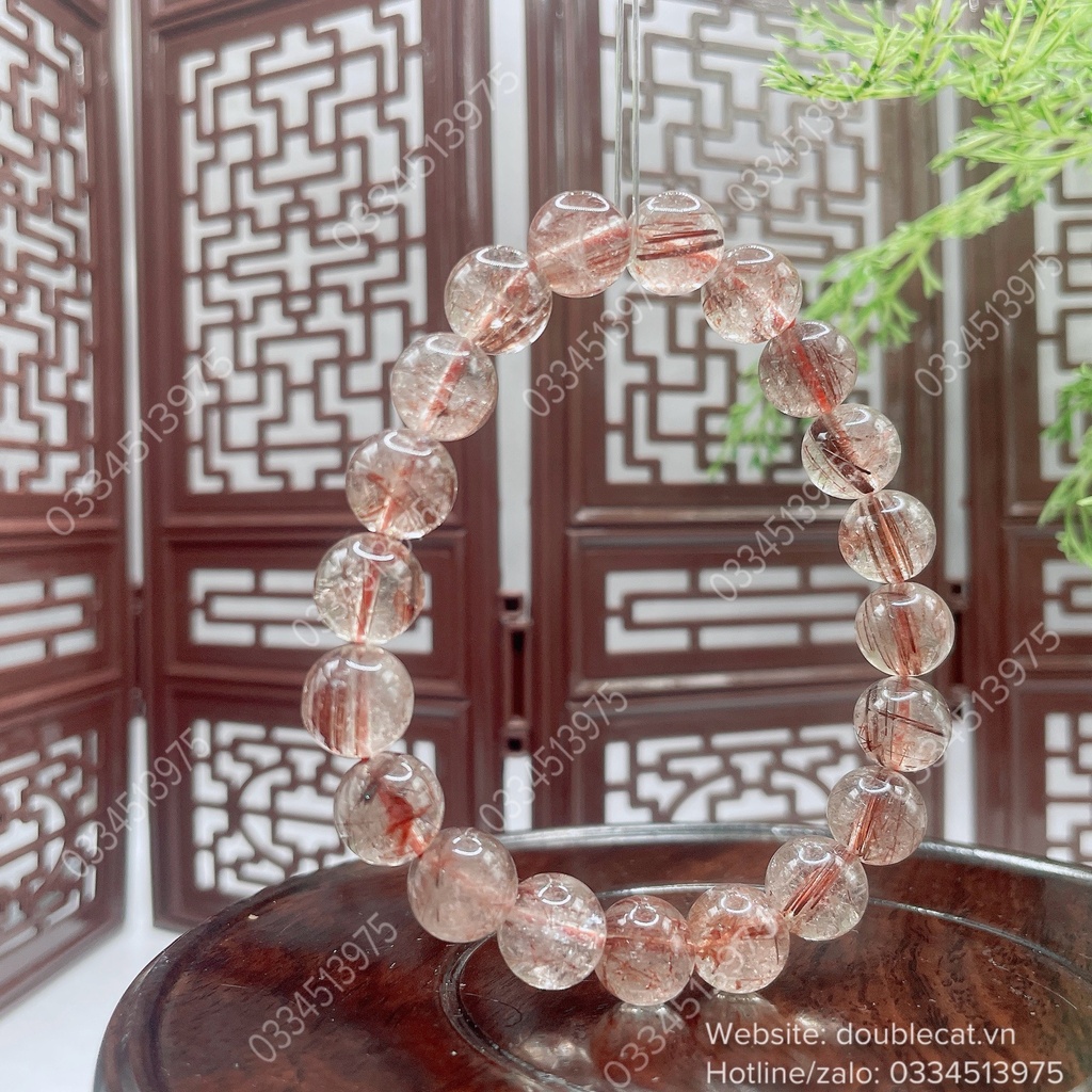 Vòng thạch anh tóc nâu đỏ - chất ít tóc