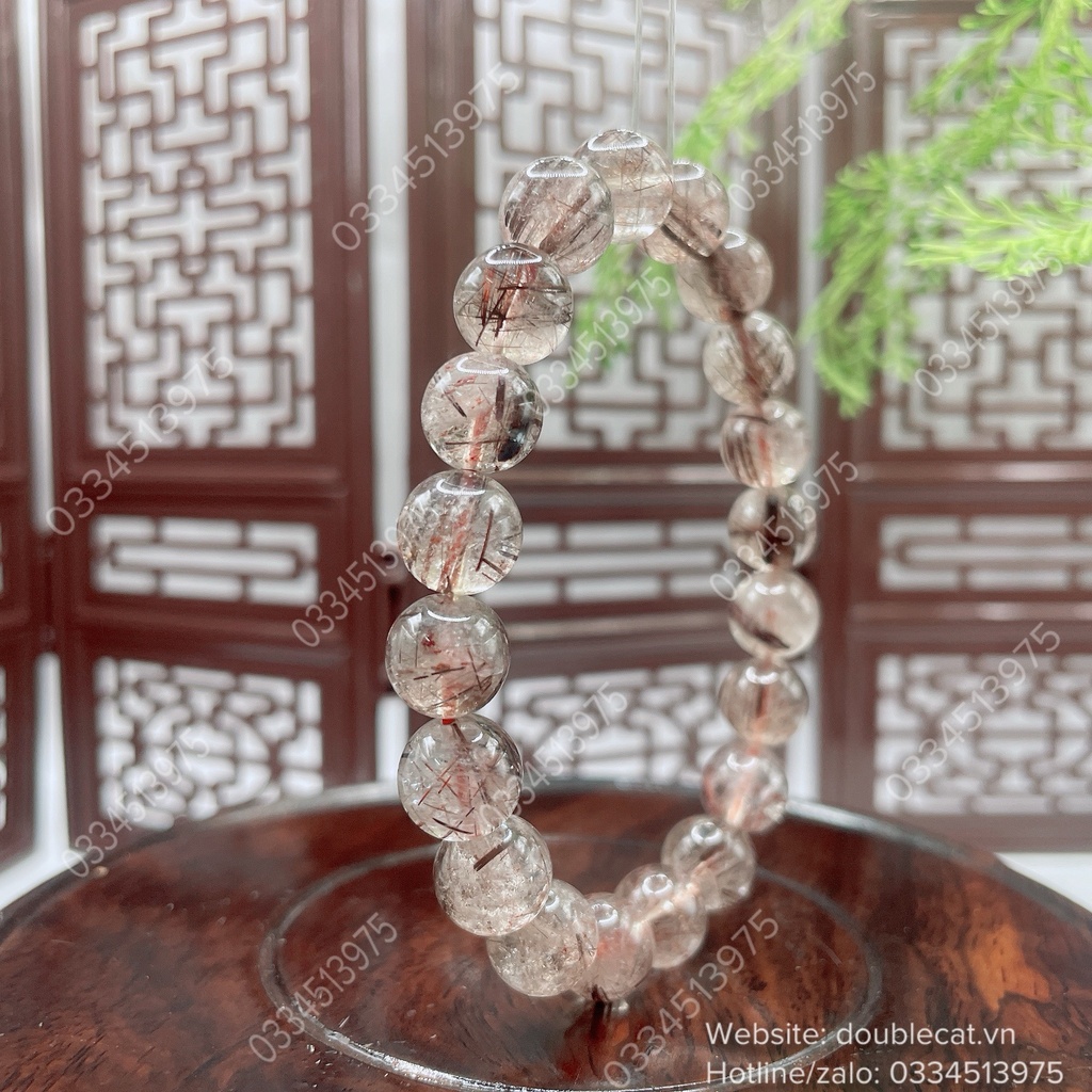 Vòng thạch anh tóc nâu đỏ - chất ít tóc