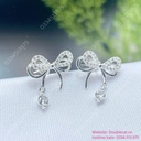 Set trang sức nơ bạc xinh xắn