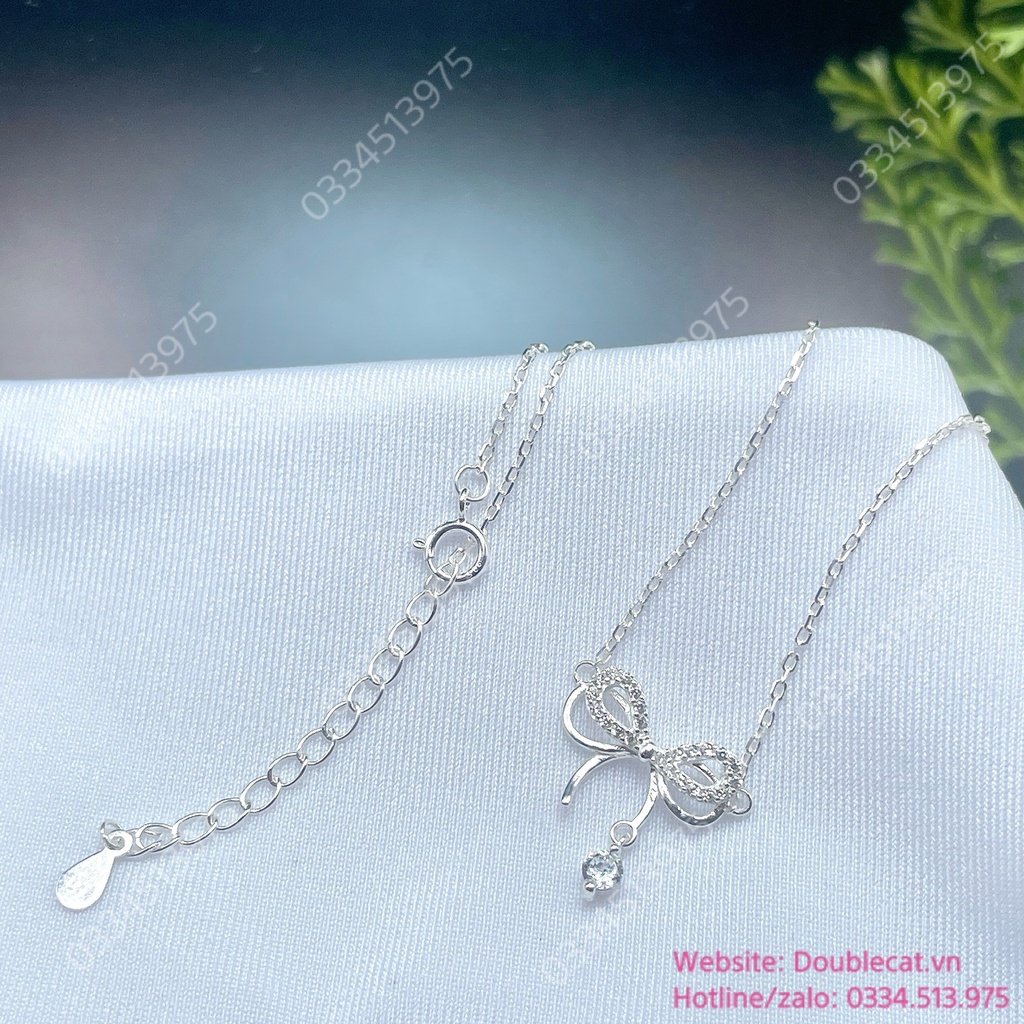 Set trang sức nơ bạc xinh xắn