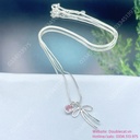 Set lắc tay hạt vỡ và dây chuyền nơ tim, bạc ta  