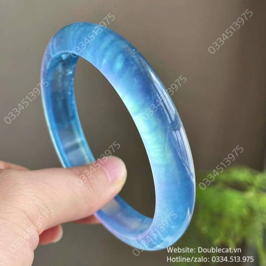 Vòng bản hẹ đá Aquamarine chất Vip