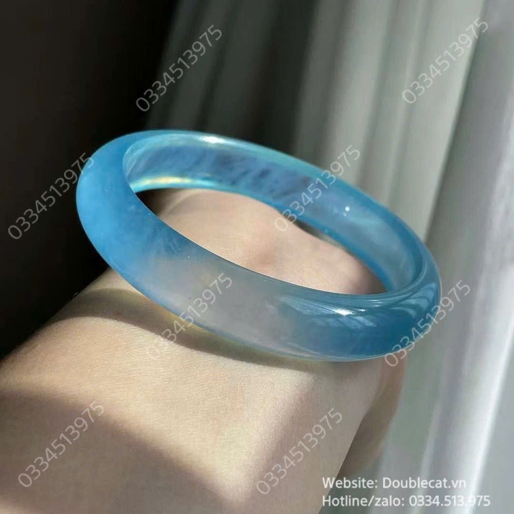Vòng bản hẹ đá Aquamarine chất Vip