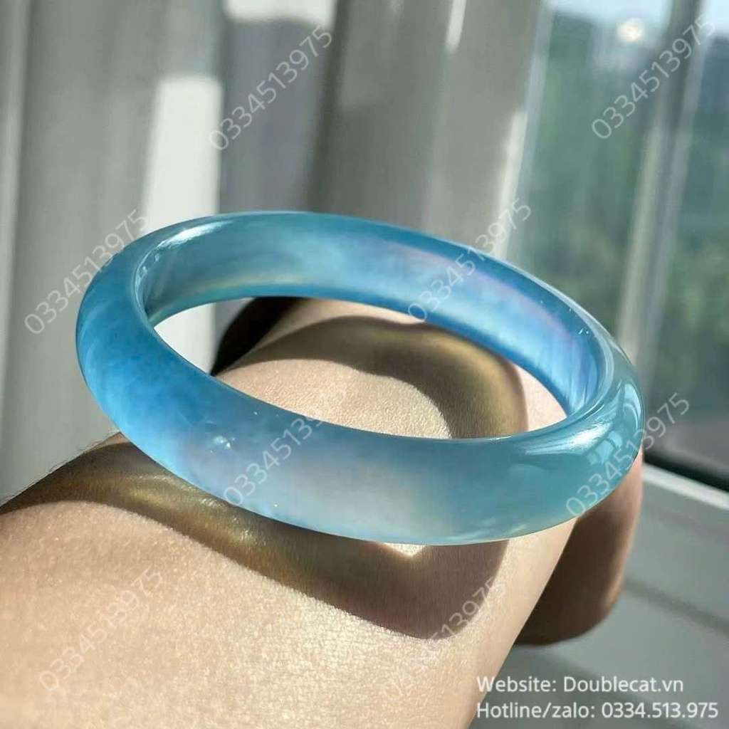 Vòng bản hẹ đá Aquamarine chất Vip