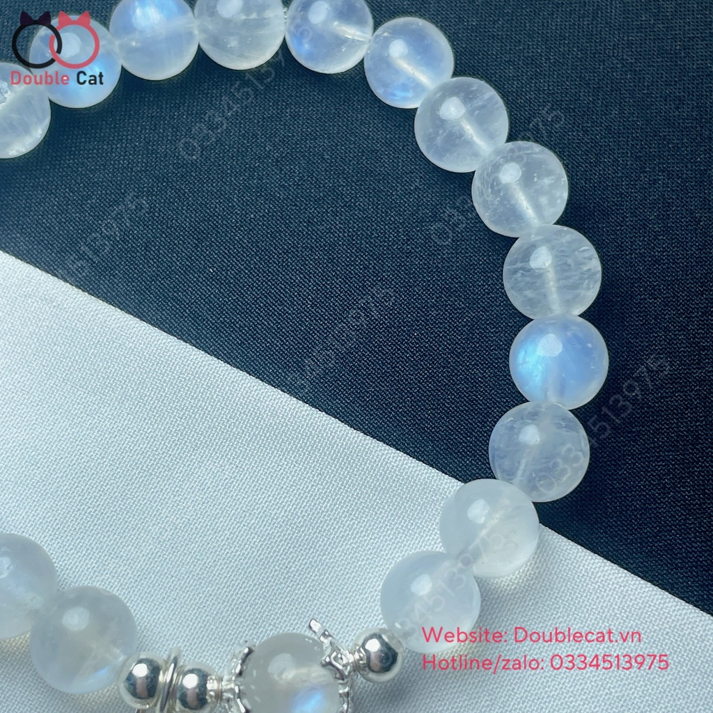 Vòng Đá Mặt Trăng Mix Charm Bạc 925