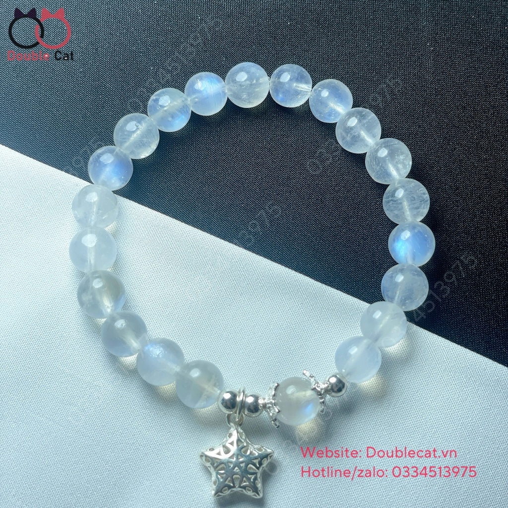 Vòng Đá Mặt Trăng Mix Charm Bạc 925