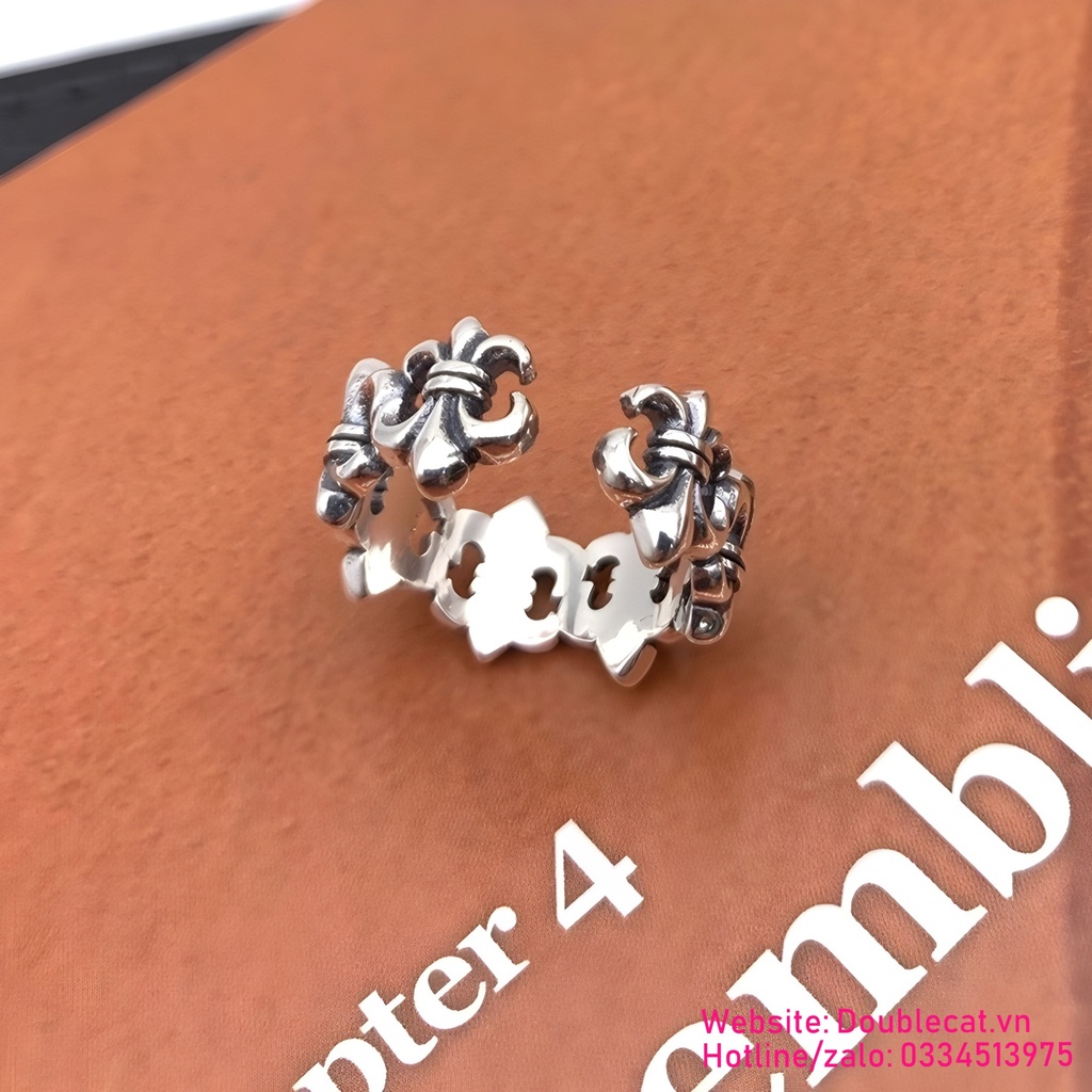 Nhẫn nam phong cách chrome hearts, bạc 925