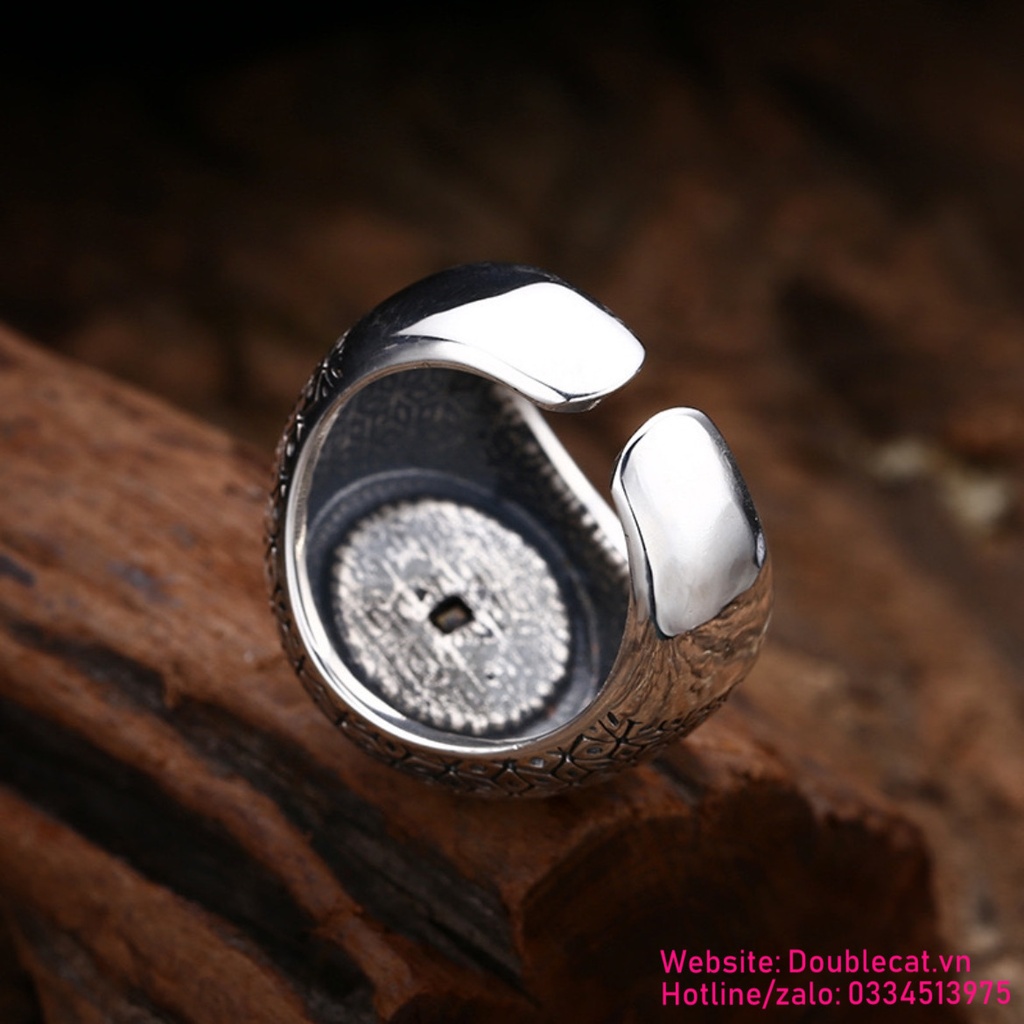Nhẫn nam phong cách chrom hearts, bạc 925