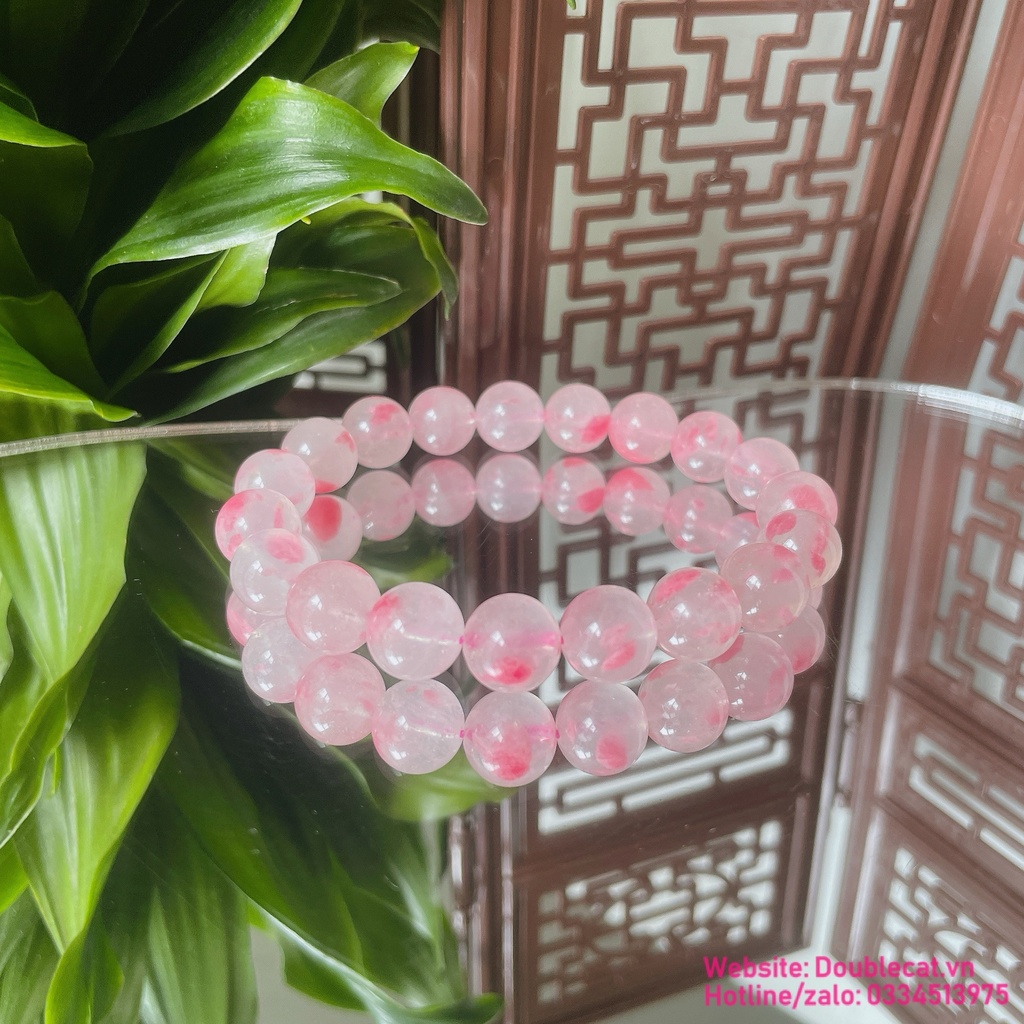 Vòng chuỗi đá tường vi thiên nhiên, chất đẹp size 10ly+