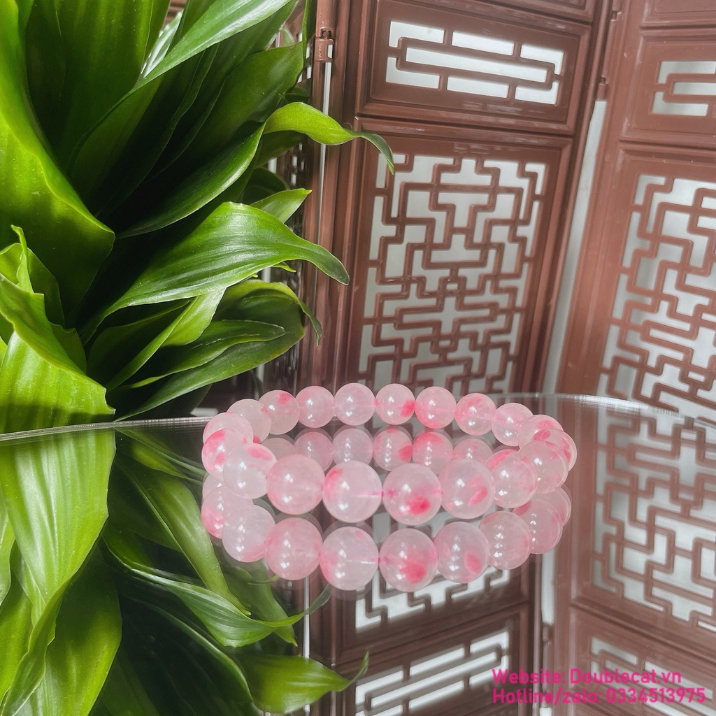 Vòng chuỗi đá tường vi thiên nhiên, chất đẹp size 10ly+