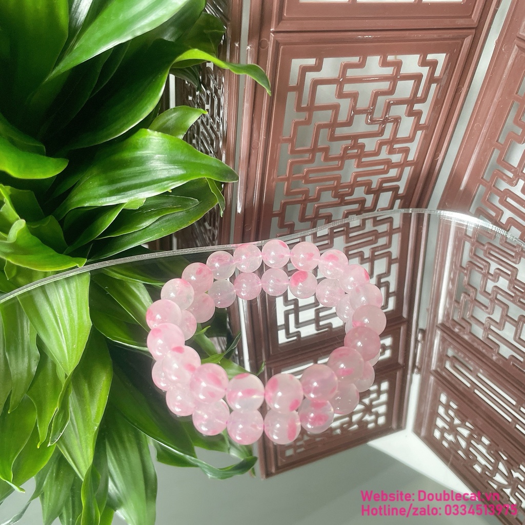 Vòng chuỗi đá tường vi thiên nhiên, chất đẹp size 10ly+