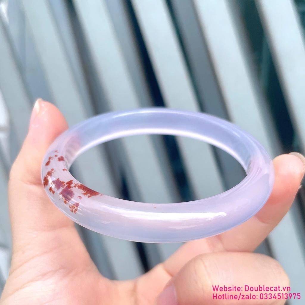 Vòng tử la chusa Chalcedony thiên nhiên