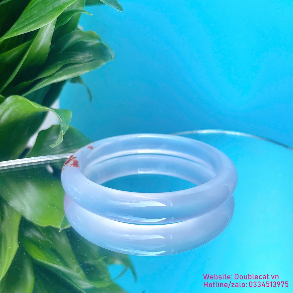 Vòng tử la chusa Chalcedony thiên nhiên