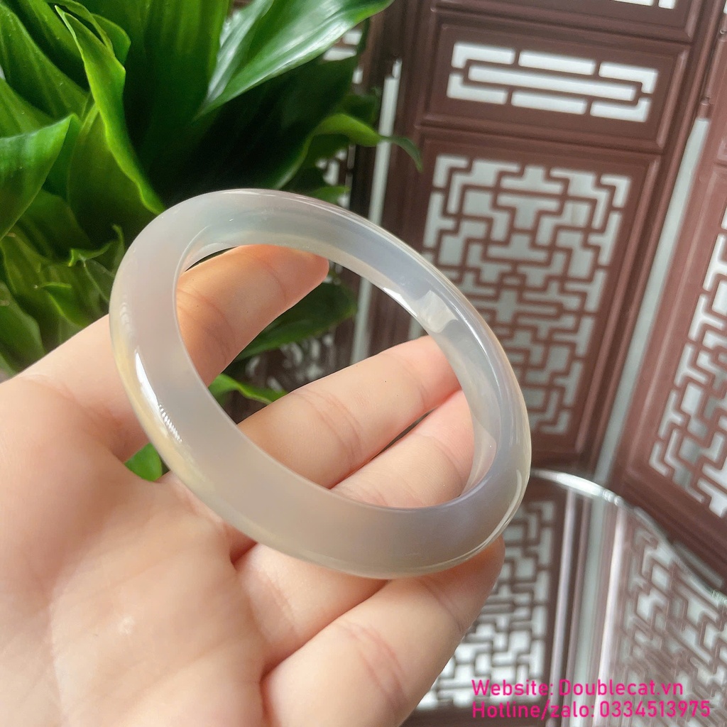 Vòng bản mã não khói thiên nhiên