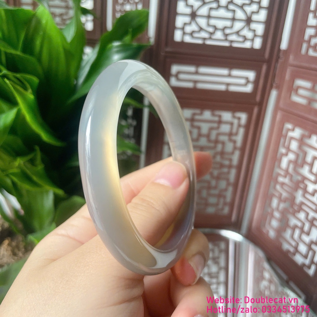 Vòng bản mã não khói thiên nhiên